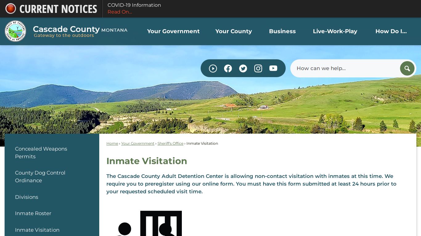 Inmate Visitation | Cascade County, MT